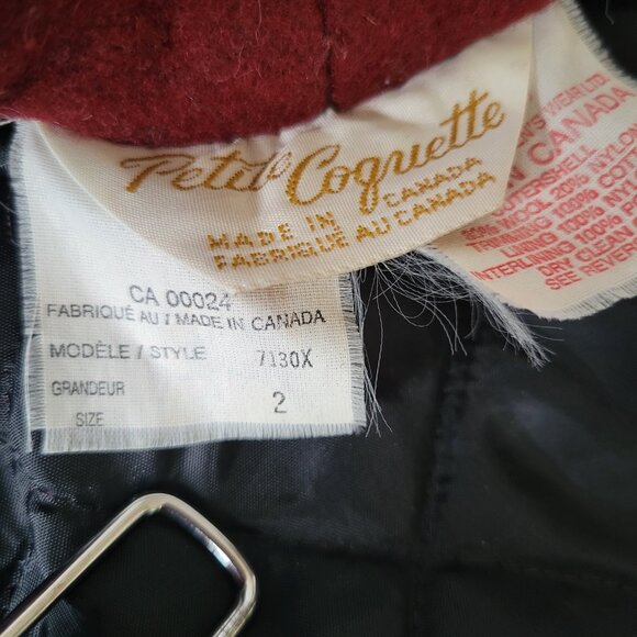 Vintage Petite Coquette Wool Children’s Girl Sz 2 Quilted/Lined, Velvet Trim EUC - Picture 7 of 11